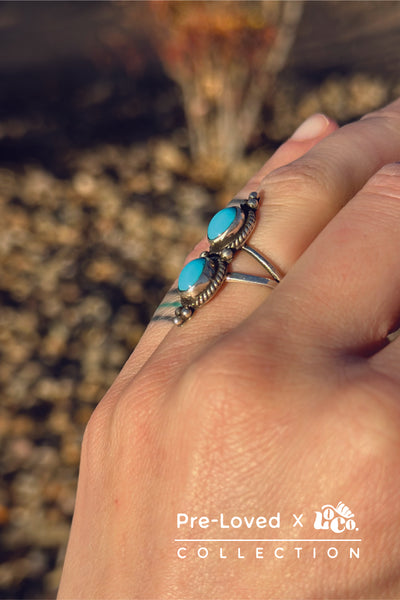 Turquoise Sterling Silver Ring (Size 7) Pre-Loved x Loco Collection