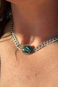 Blue Moon Turquoise Chunky Curb Chain Necklace