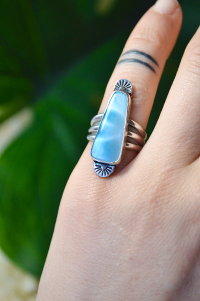 Larimar Sterling Silver Ring (Size 5.5)