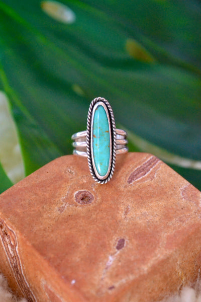 Patagonia Turquoise Sterling Silver Ring (Size 6)