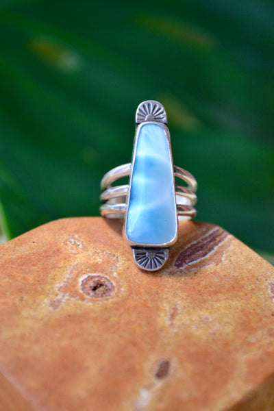 Larimar Sterling Silver Ring (Size 5.5)