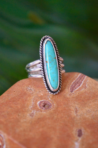 Patagonia Turquoise Sterling Silver Ring (Size 6)