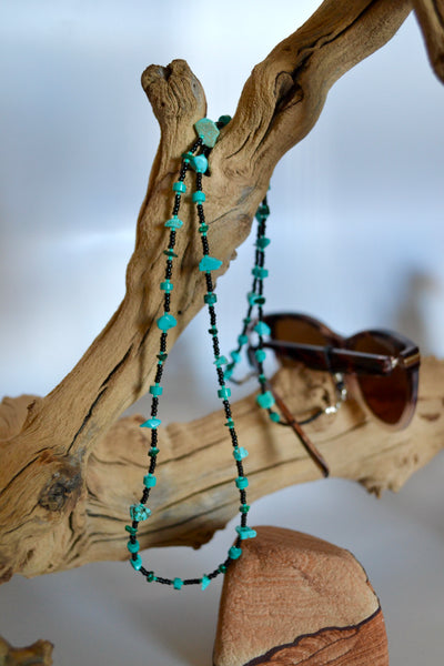 Teal & Black Beaded 2-in-1 Lanyard or Necklace