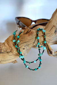 Teal & Black Beaded 2-in-1 Lanyard or Necklace