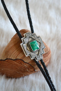 Siren Storm Variscite Bolo Tie