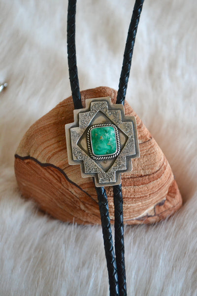 Siren Storm Variscite Bolo Tie