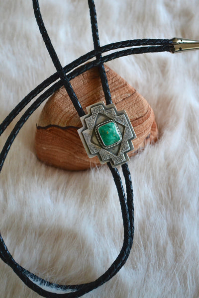 Siren Storm Variscite Bolo Tie