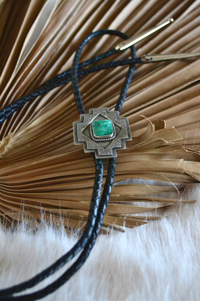 Siren Storm Variscite Bolo Tie