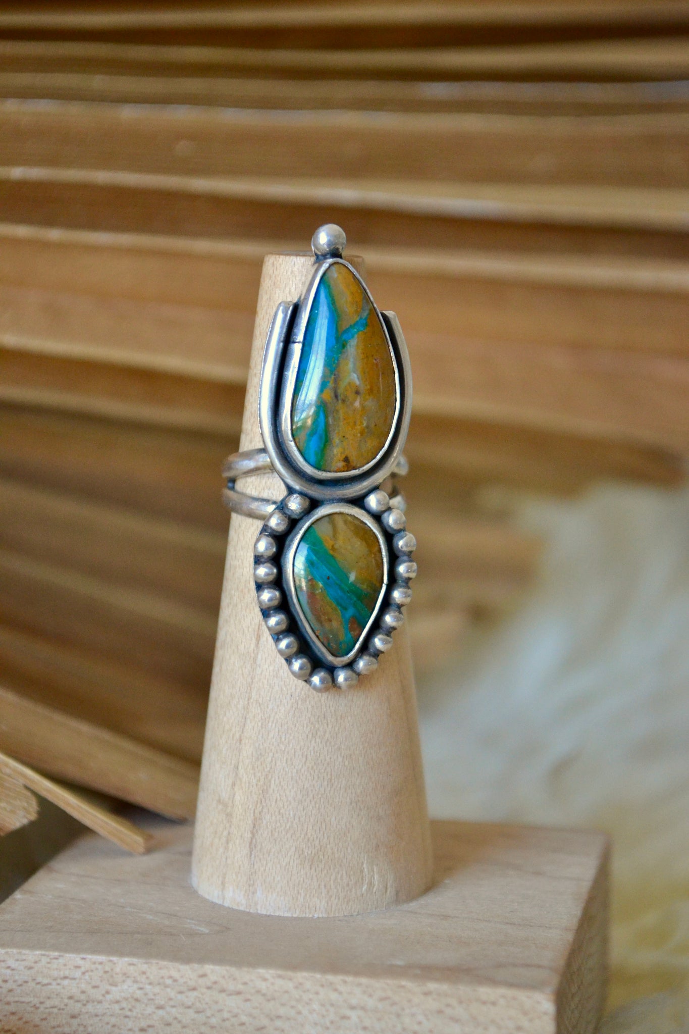 Peruvian Opal Sterling Silver Ring (Size 5.75)