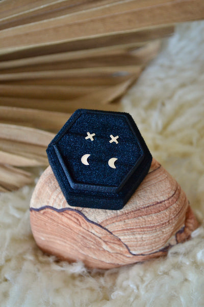 Moon & X Stud Earring Pack