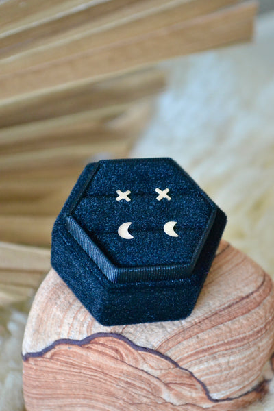 Moon & X Stud Earring Pack