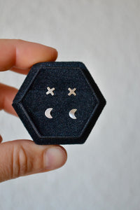 Moon & X Stud Earring Pack