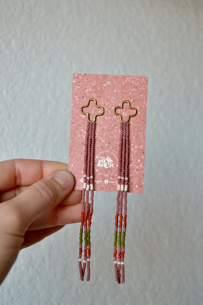 Hand-beaded Fringe Earrings