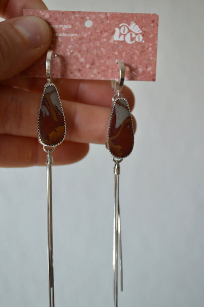 Noreena Jasper Chain Fringe Earrings