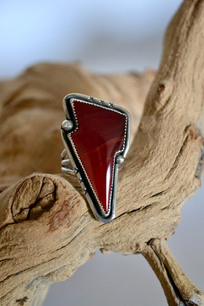 Rosarita Lightning Bolt Sterling Silver Ring (Size 10)