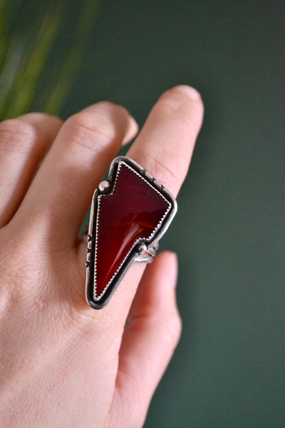 Rosarita Lightning Bolt Sterling Silver Ring (Size 10)
