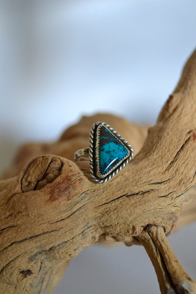 Bisbee Turquoise Sterling Silver Ring (Size 10)