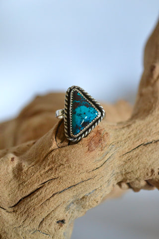Bisbee Turquoise Sterling Silver Ring (Size 10)