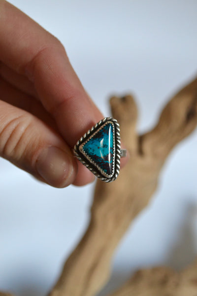 Bisbee Turquoise Sterling Silver Ring (Size 10)