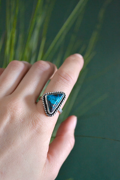Bisbee Turquoise Sterling Silver Ring (Size 10)