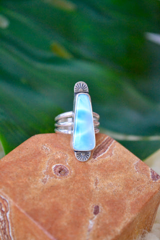 Larimar Sterling Silver Ring (Size 5.5)