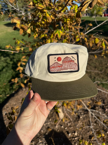 Red Rock Patch Two-Tone Cotton Hats