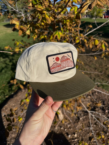 Red Rock Patch Two-Tone Cotton Hats