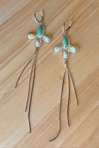 Campito Turquoise & Palomino Varscite Fringe Earrings