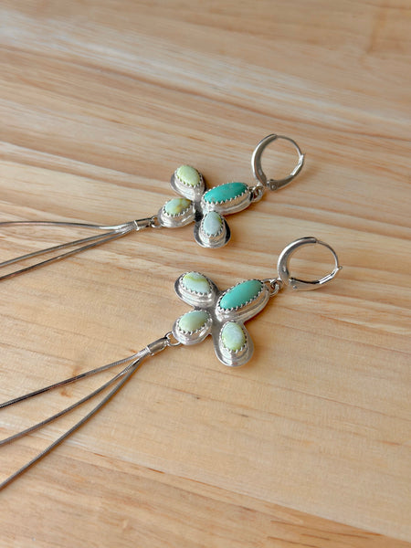 Campito Turquoise & Palomino Varscite Fringe Earrings