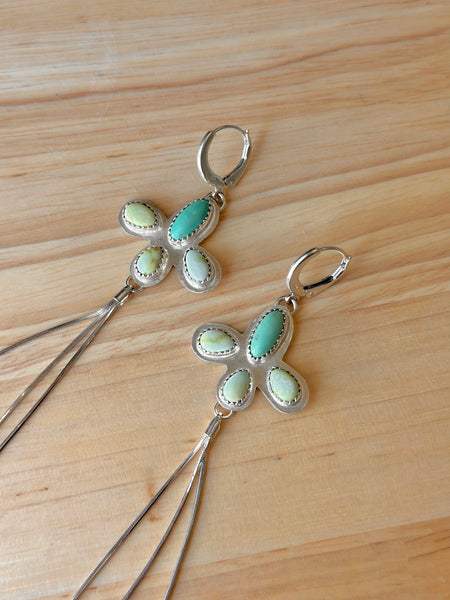 Campito Turquoise & Palomino Varscite Fringe Earrings