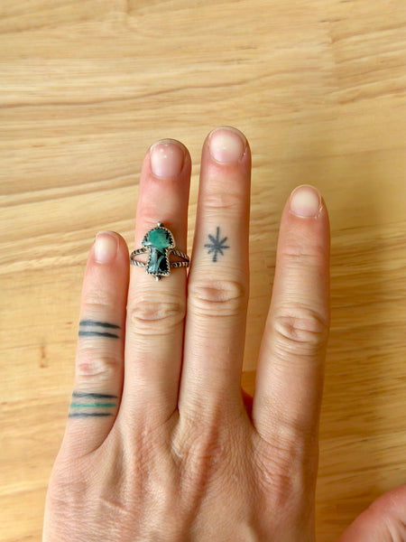 Apache Variscite Sterling Silver Ring (Size 5.5)