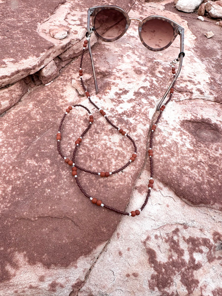 Red & Maroon Beaded 2-in-1 Lanyard or Necklace