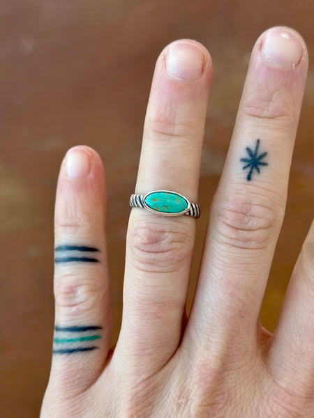 The Jacque Ring - Campito Turquoise Sterling Silver Ring (Size 6.75)
