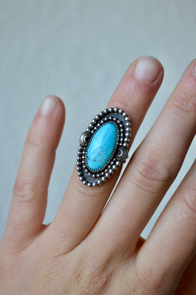 Turquoise Sterling Silver Ring (Size 5.25)