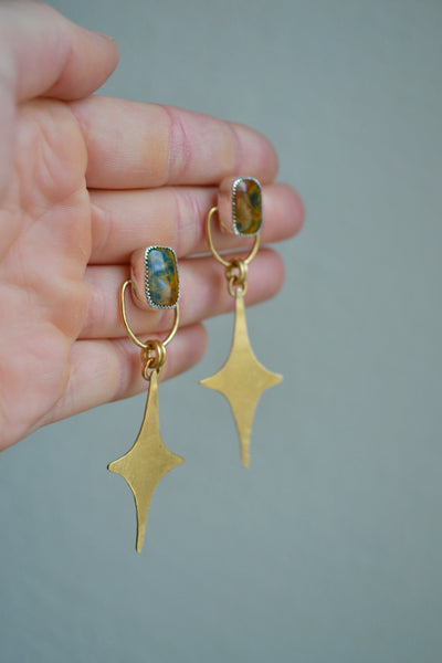 [ARCHIVES] Rainforest Jasper Vegas Star Dangles