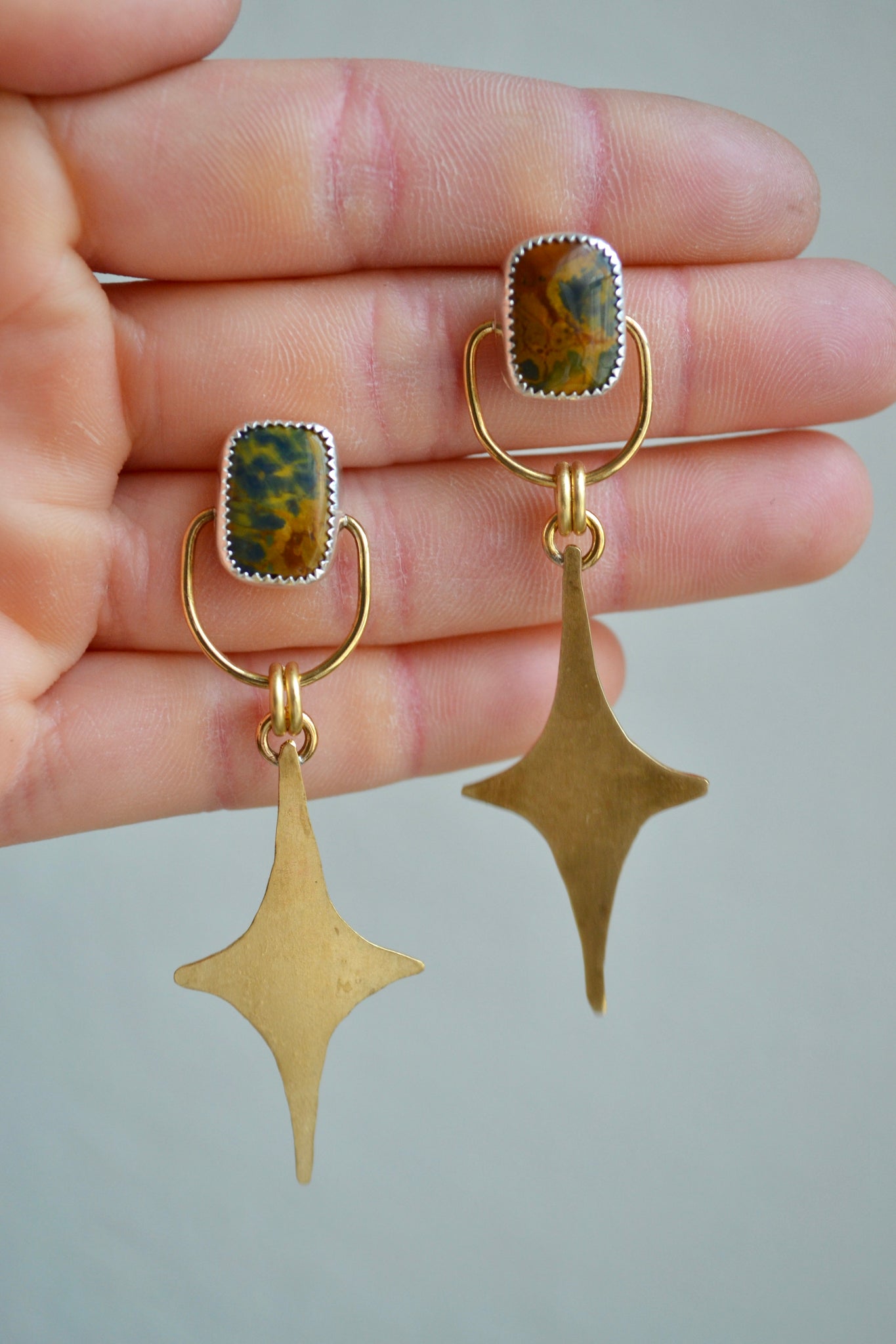 [ARCHIVES] Rainforest Jasper Vegas Star Dangles